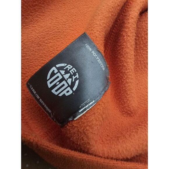 REI Co-op Long Sleeve 1/4 Zip Fleece Pullover Sweater Men's Medium Orange - Picture 11 of 11